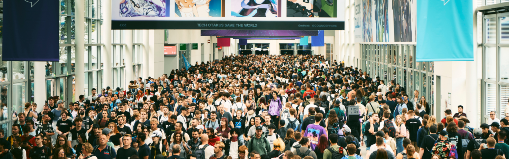 Foule dans le hall d’entrée de la Gamescom